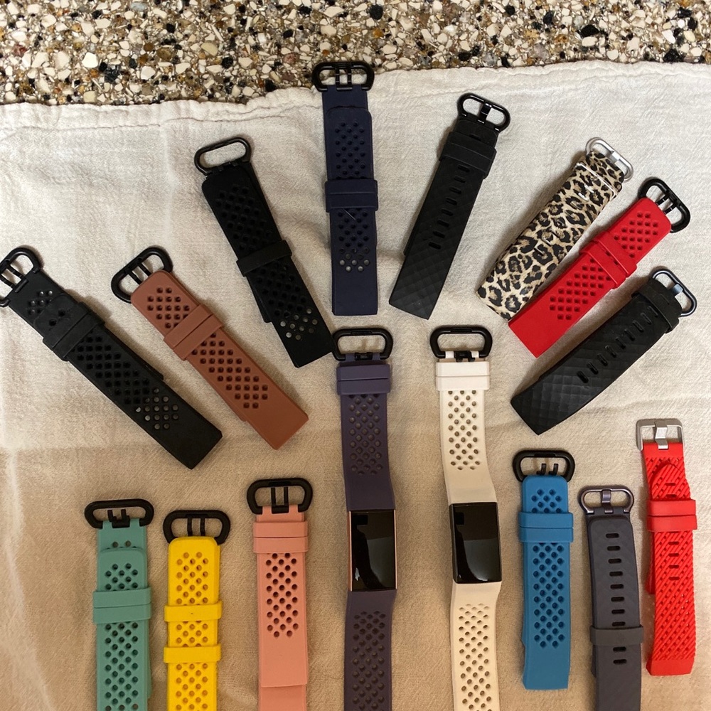 FITBIT (2) Waterproof Watches with 15 color bands